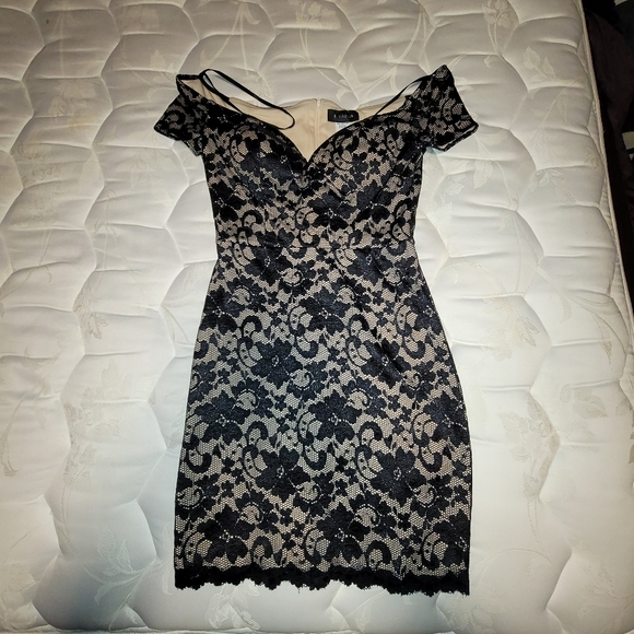 B. Darlin Lace black and nude dress - Picture 1 of 3